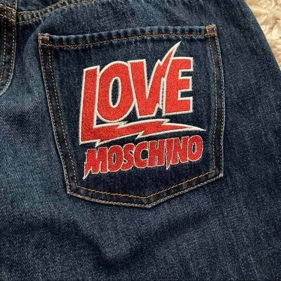 Moschino Glitter Patches Jeans Sz 26 NWT - Picture 4 of 7